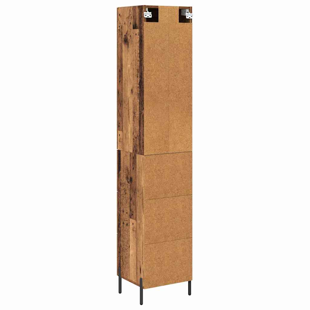 High Chest of Drawers Vintage Wood 34.5 x 34 x 180 cm