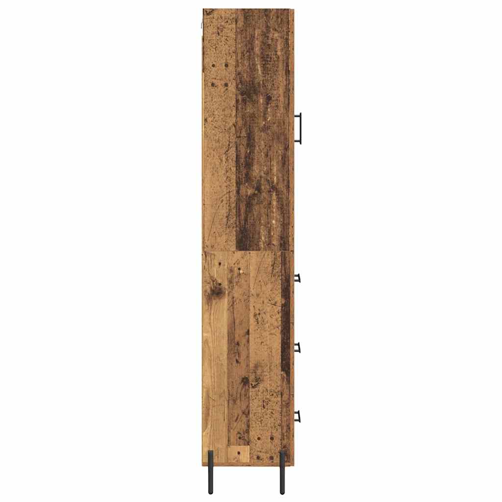High Chest of Drawers Vintage Wood 34.5 x 34 x 180 cm