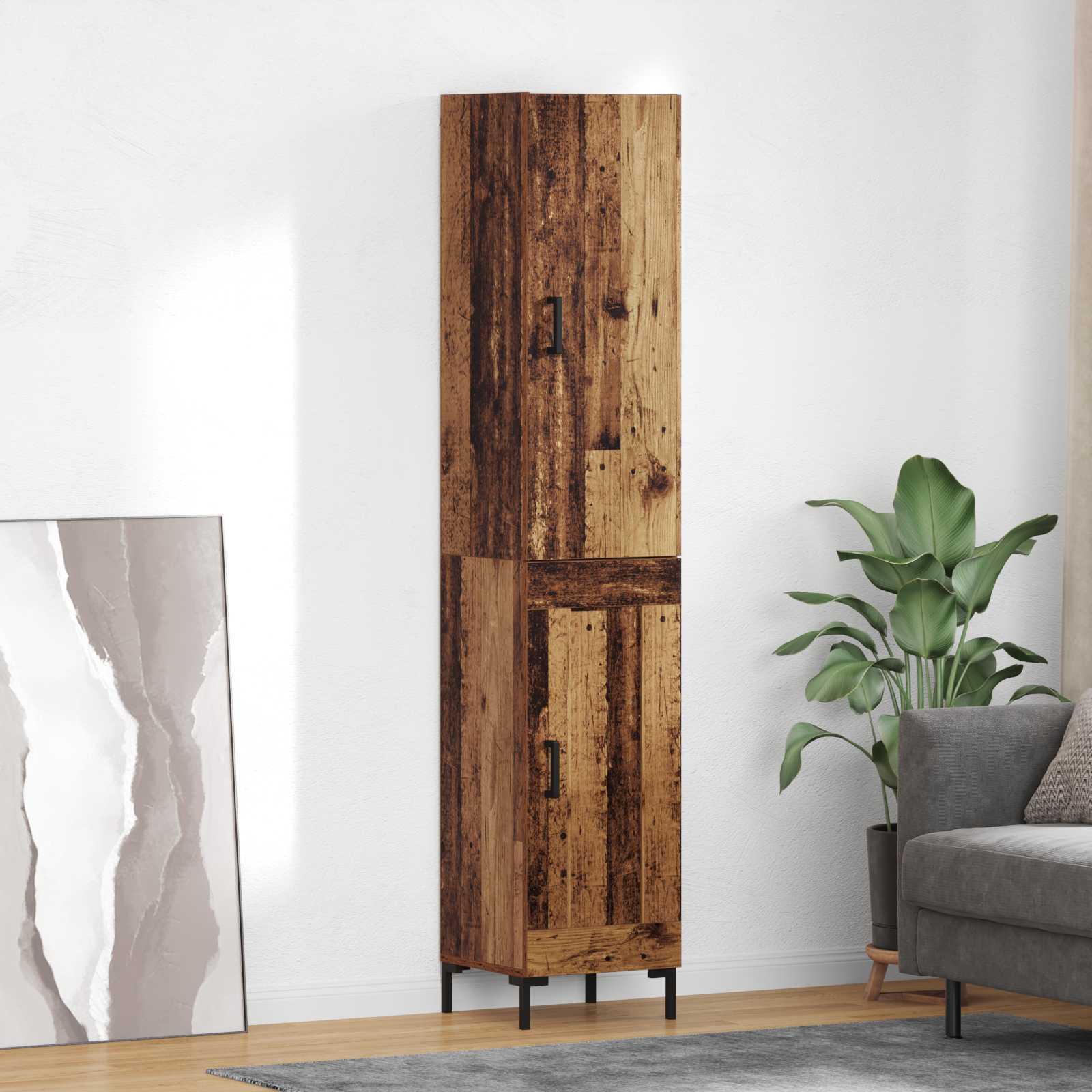 High cabinet Antique wood 69.5 x 34 x 180 cm