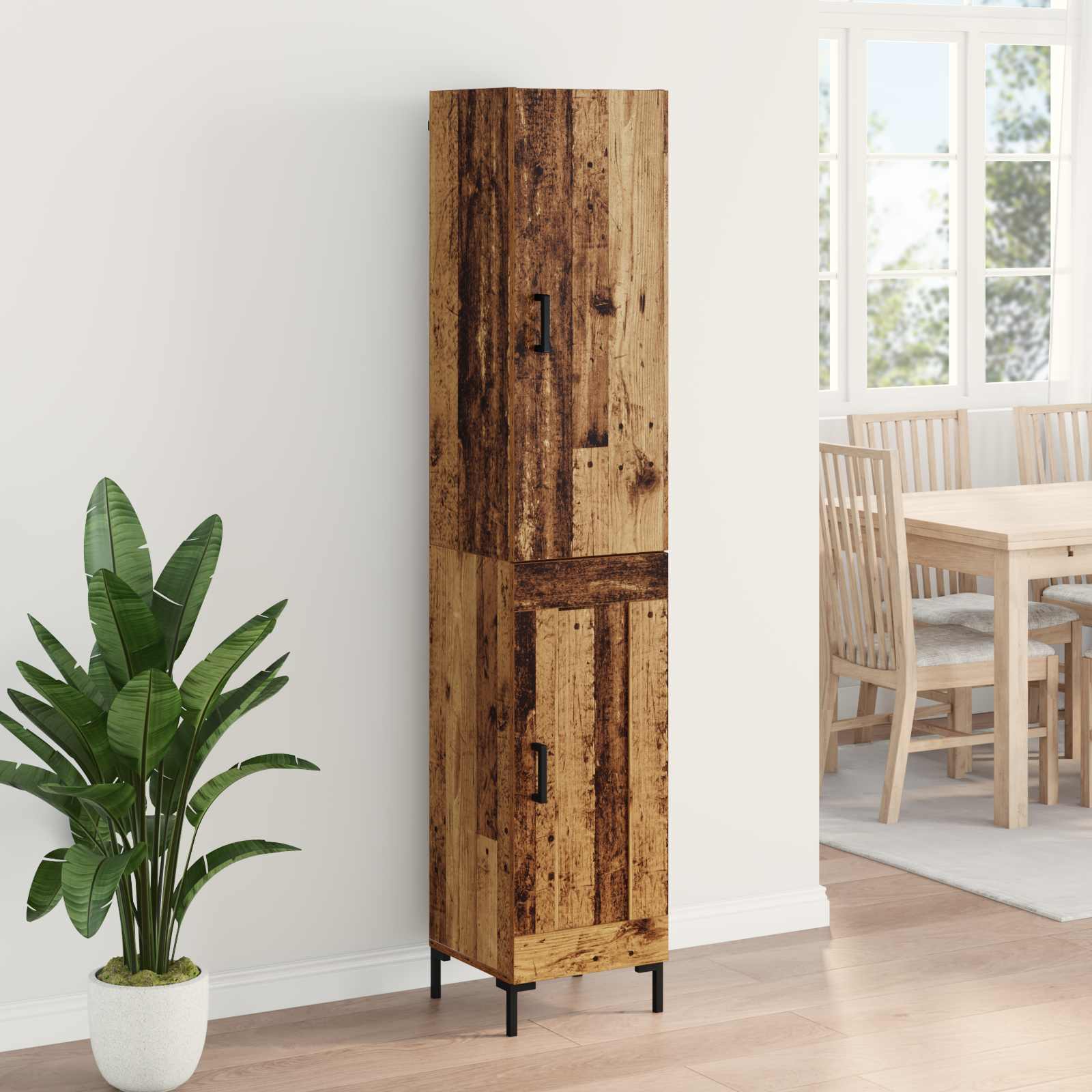 High cabinet Antique wood 69.5 x 34 x 180 cm