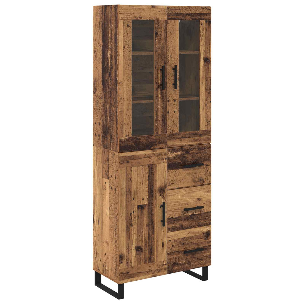 Tall cabinet 2 pcs Antique wood Solid reclaimed wood