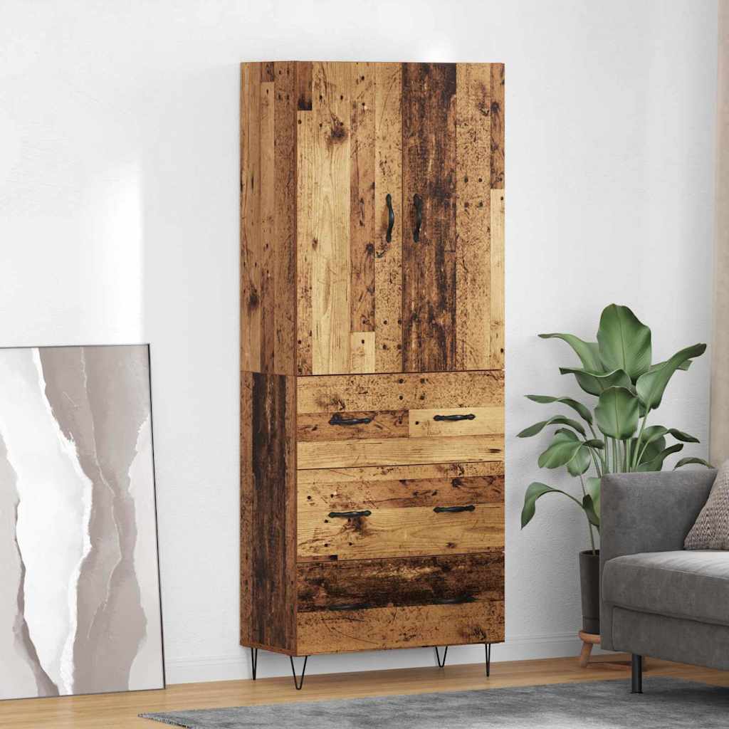 Tall cabinet with 2 drawers Antique wood
