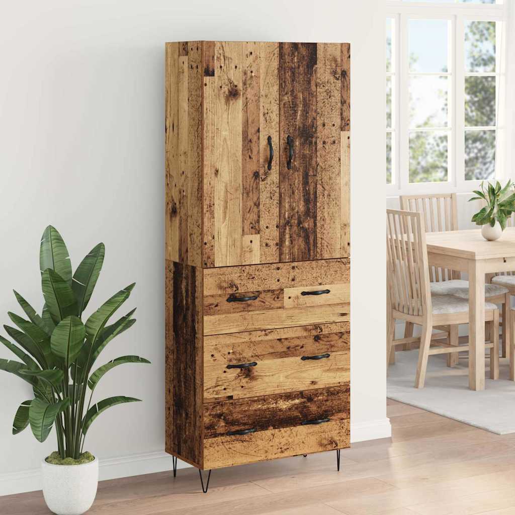 Tall cabinet with 2 drawers Antique wood