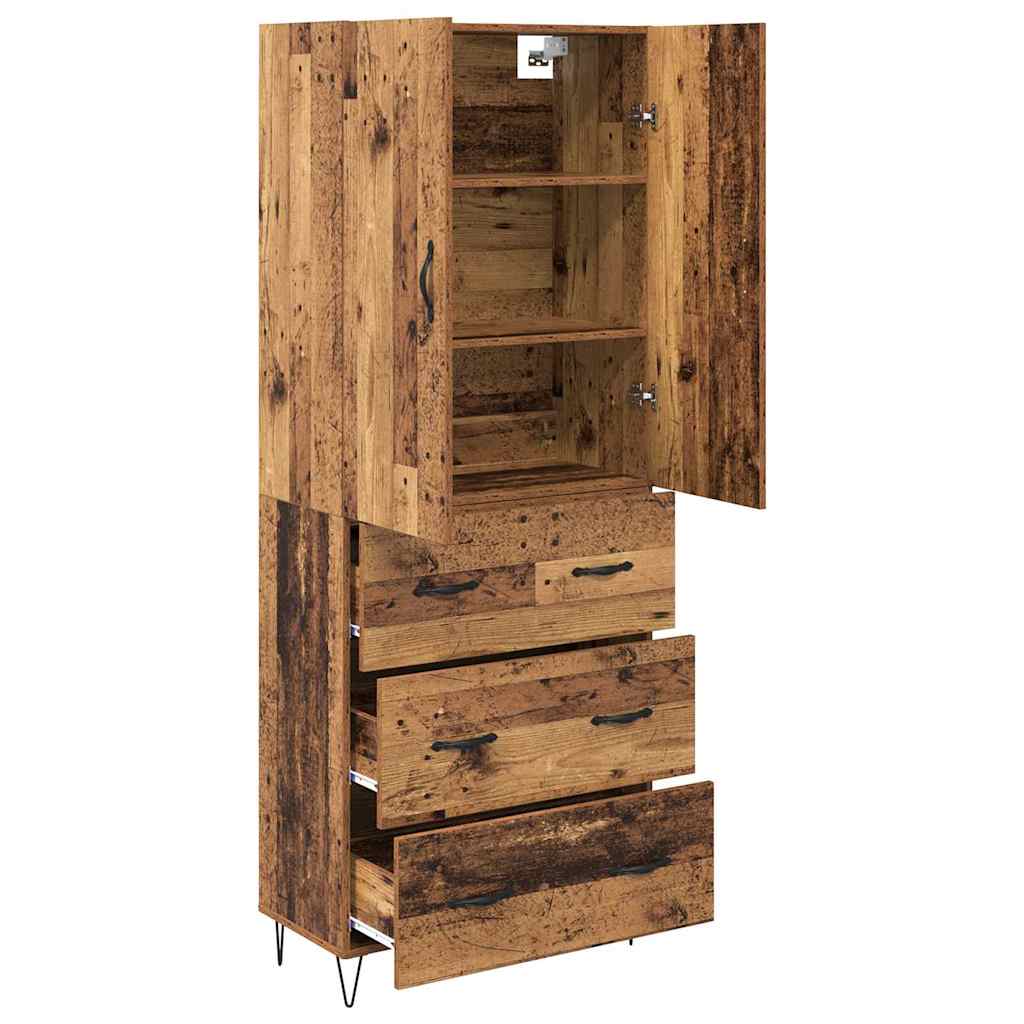 Tall cabinet with 2 drawers Antique wood