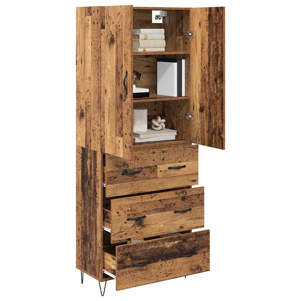 Tall cabinet with 2 drawers Antique wood