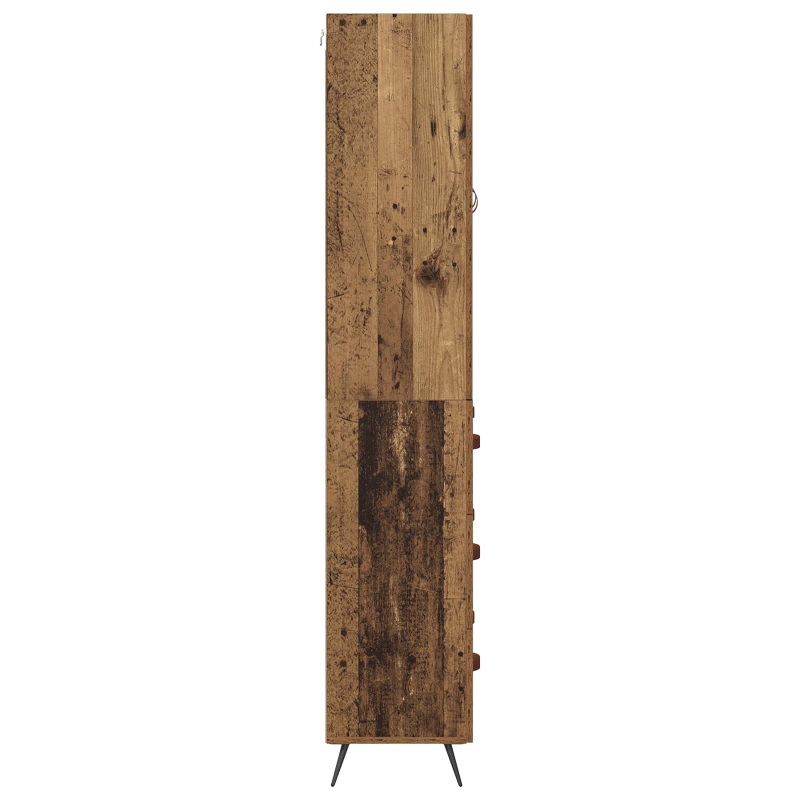 High cabinet with drawers Antique wood 69.5 x 34 x 180 cm