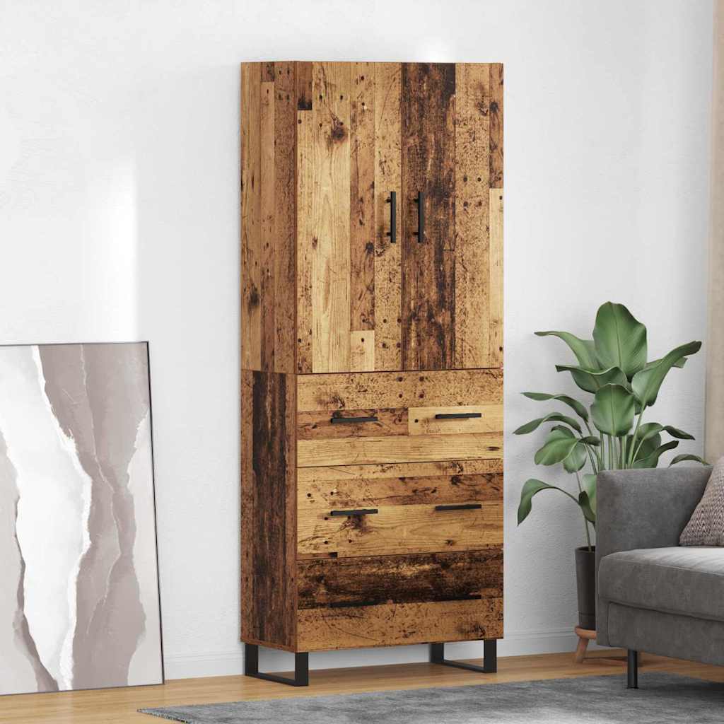 Tall cabinet with 2 drawers Antique wood