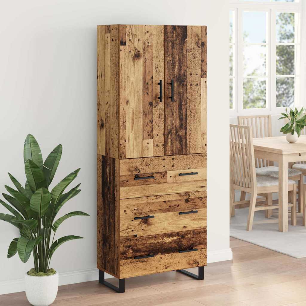 Tall cabinet with 2 drawers Antique wood