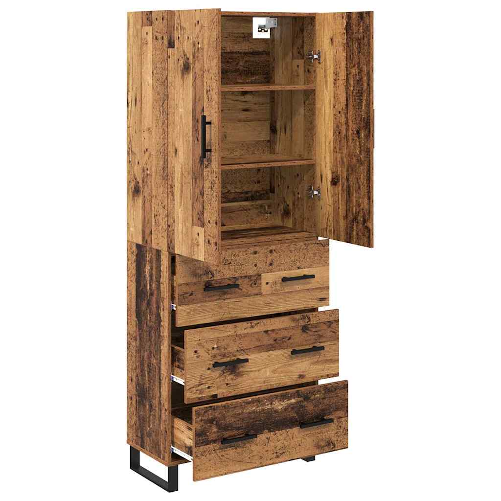 Tall cabinet with 2 drawers Antique wood