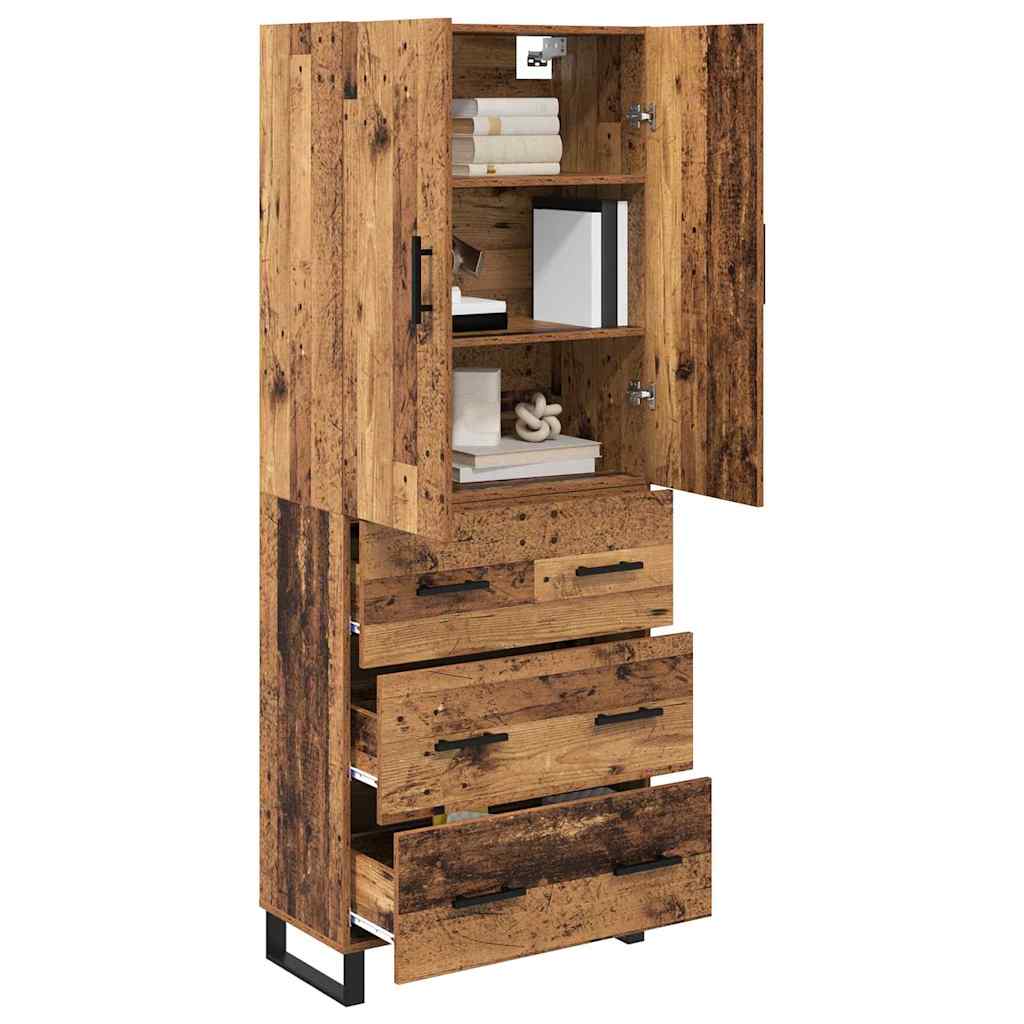 Tall cabinet with 2 drawers Antique wood
