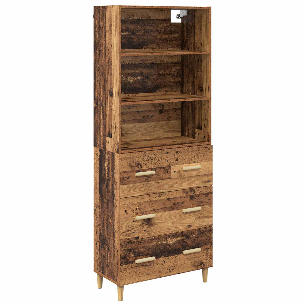 Tall Cabinet Antique Wood 69.5 x 32.5 x 180 cm