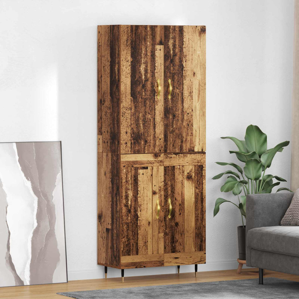 High cabinet Antique wood 69.5 x 34 x 180 cm