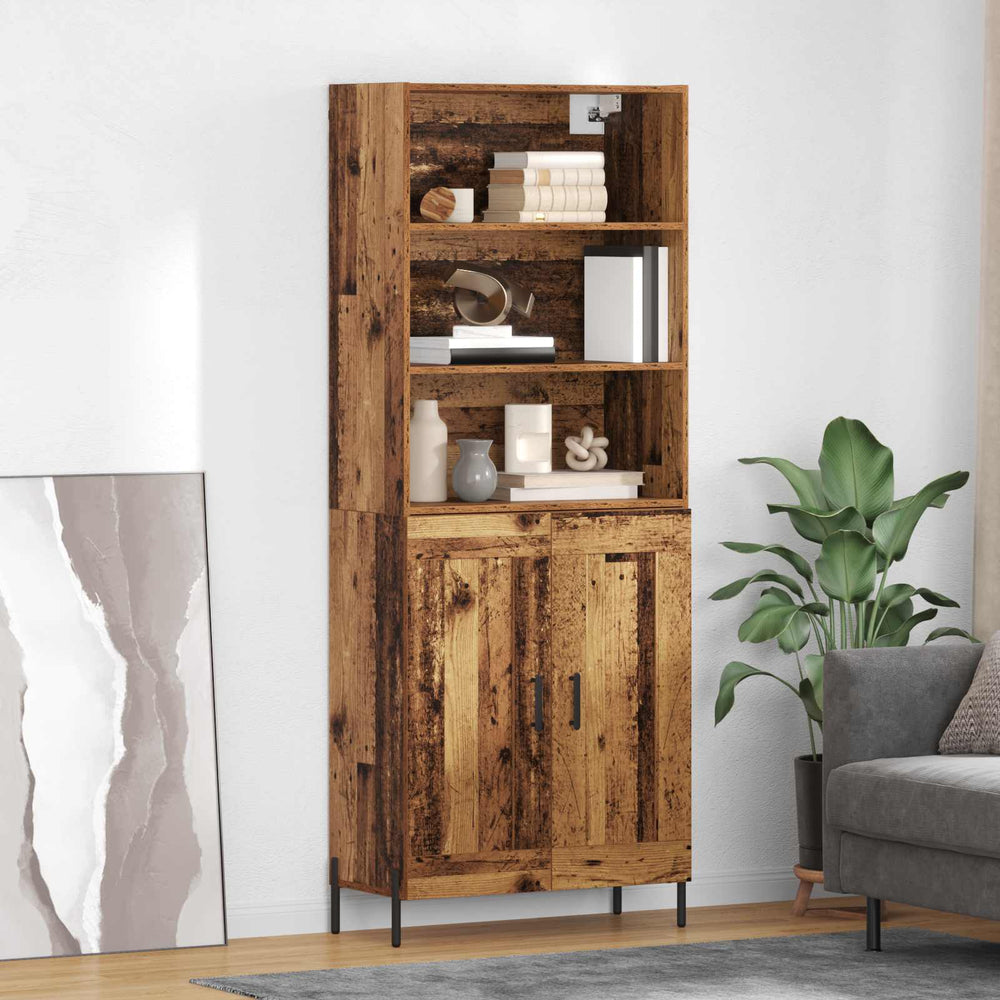 Tall Cabinet Antique Wood 69.5 x 32.5 x 180 cm