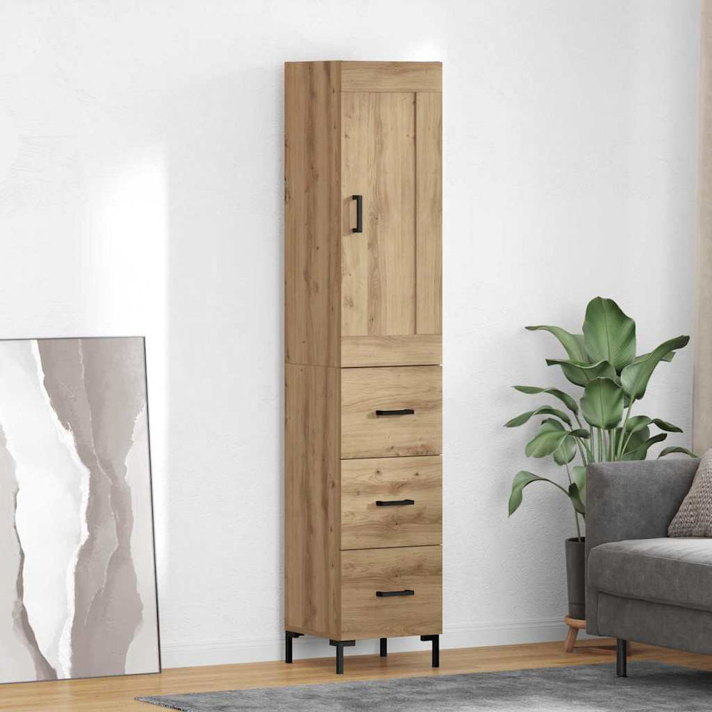 High Cabinet Artisan Oak 34.5 x 34 x 180 cm