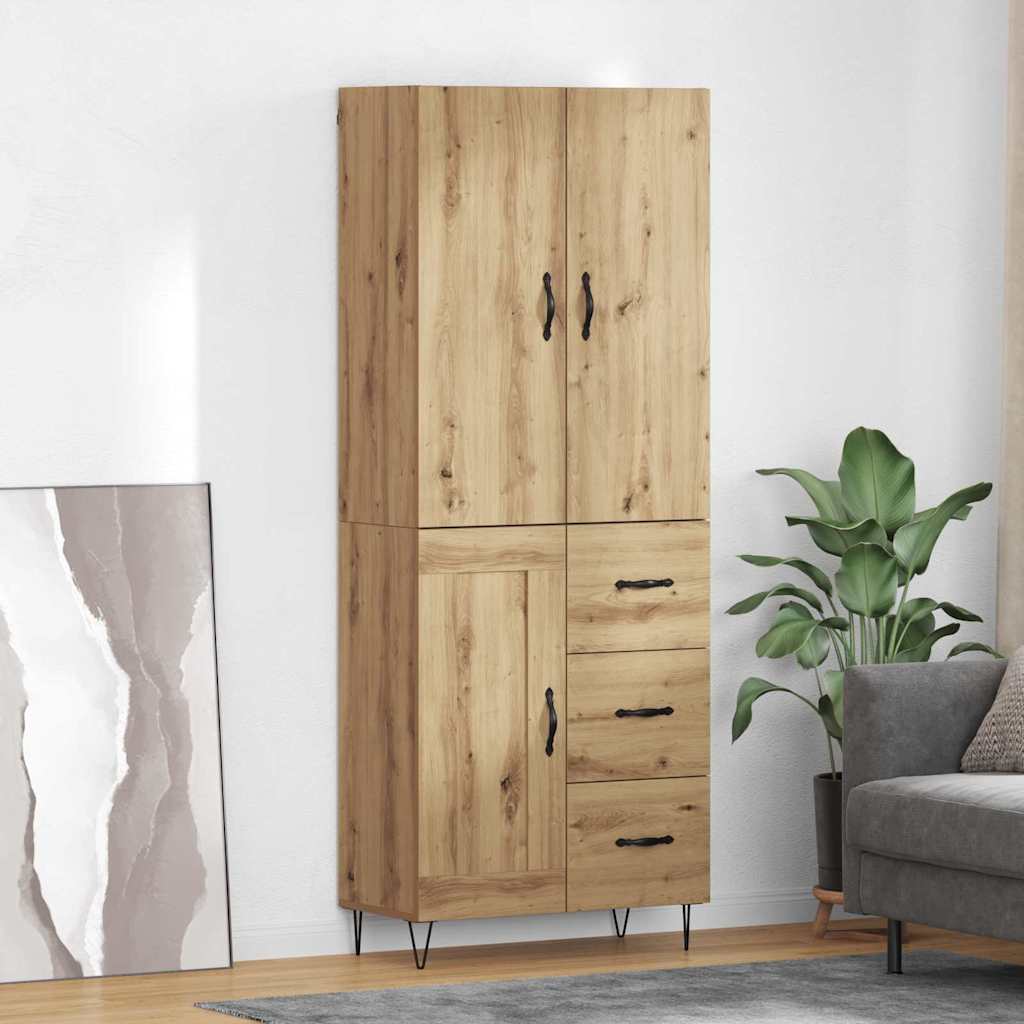 Aukštas spintelė su stalčių 2 pcs Amatininkų ąžuolas