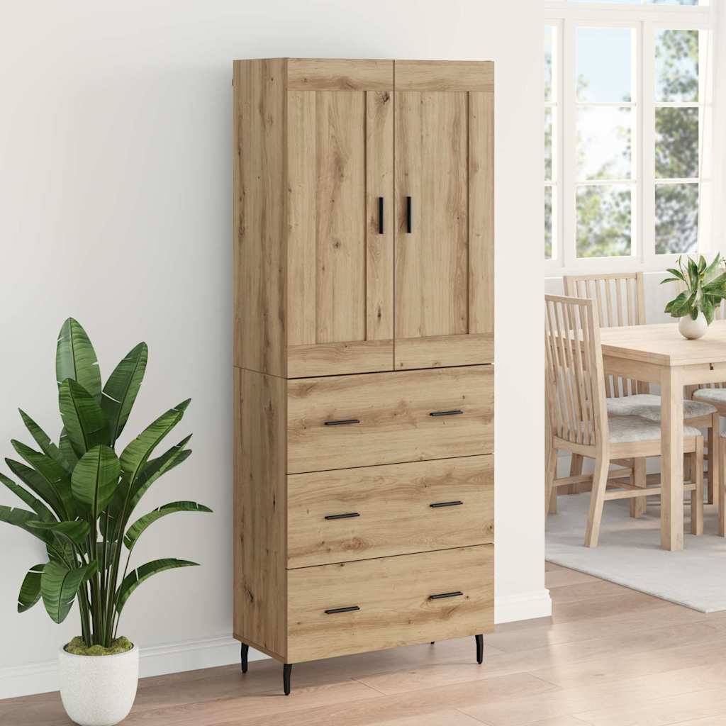 Aukštas spintelė 2 pcs Amatininkų ąžuolas 69,5 x 34 x 180 cm