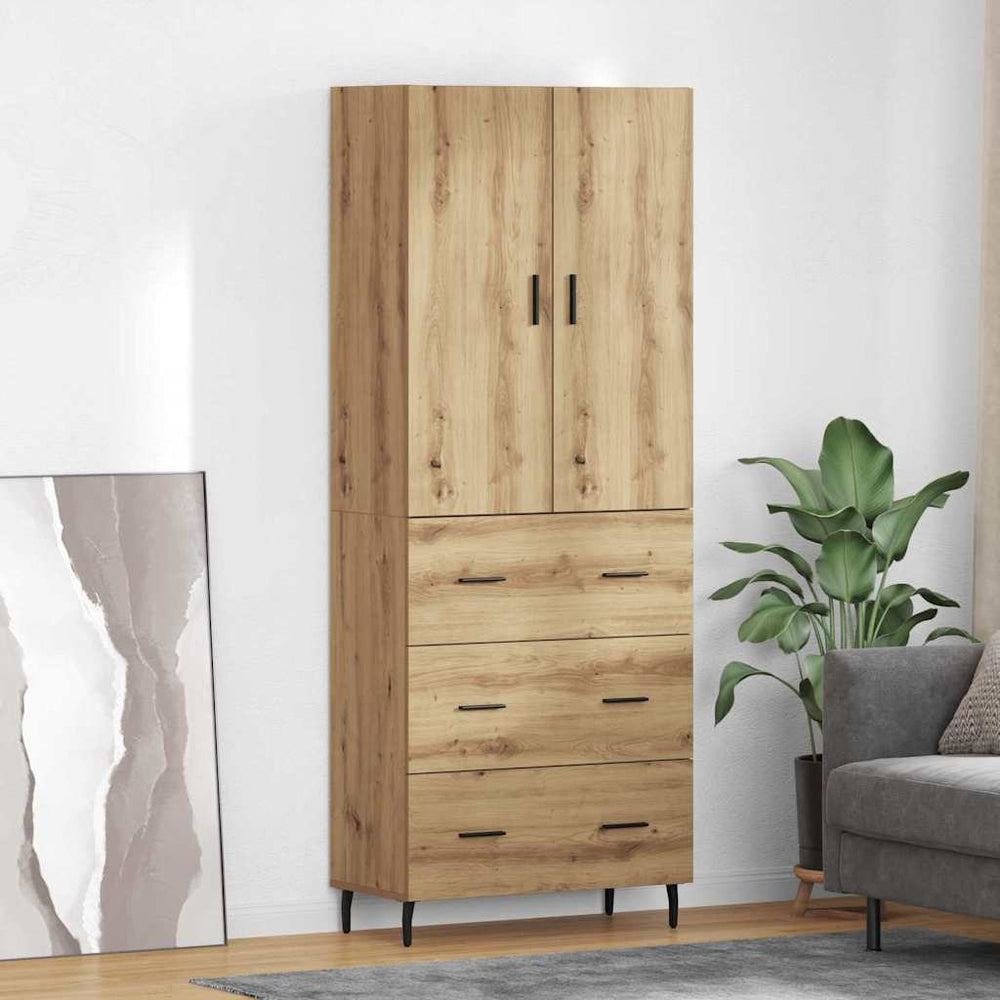 Aukštas spintelė 2 pcs Amatininkų ąžuolas 69,5 x 34 x 180 cm