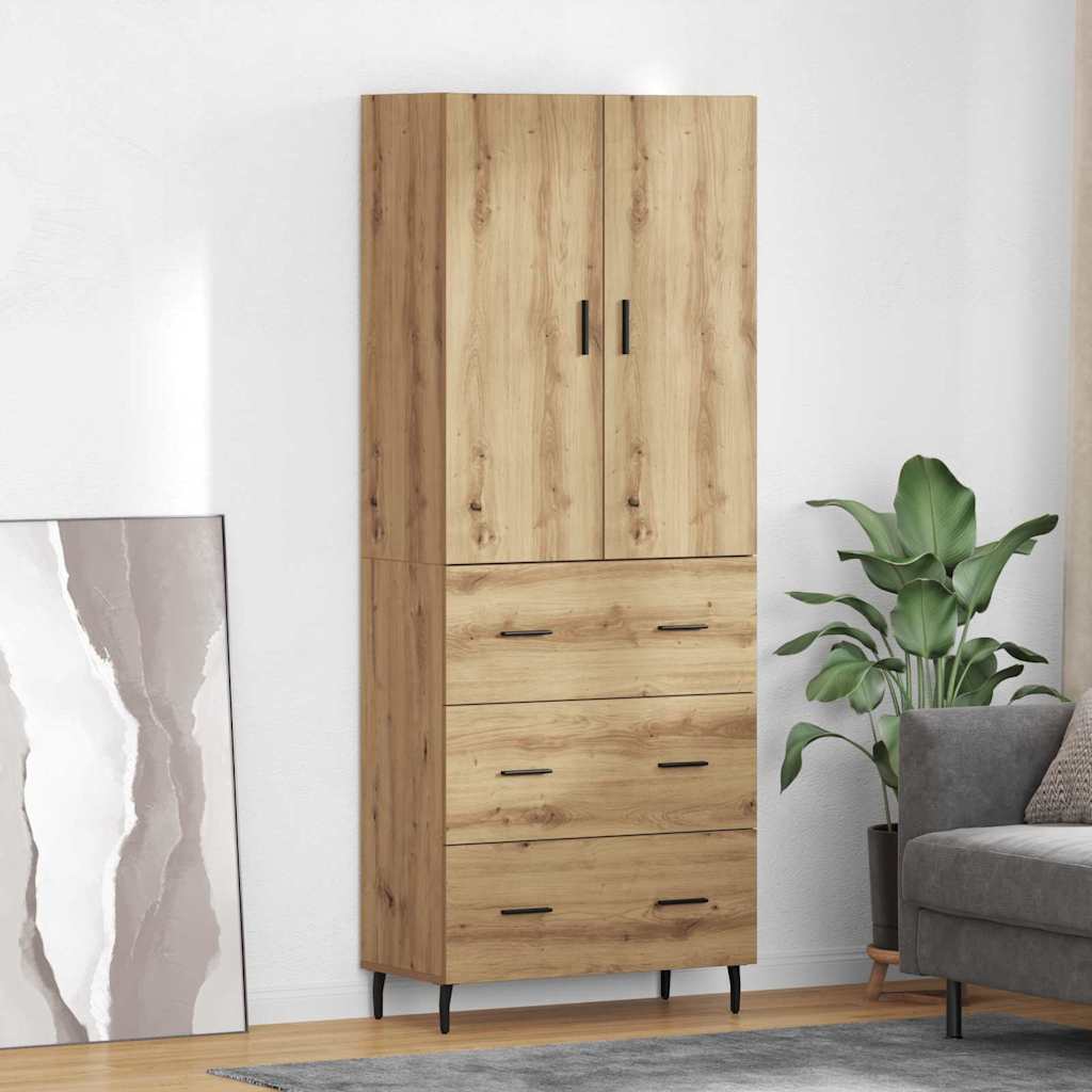 Aukštas spintelė 2 pcs Amatininkų ąžuolas 69,5 x 34 x 180 cm