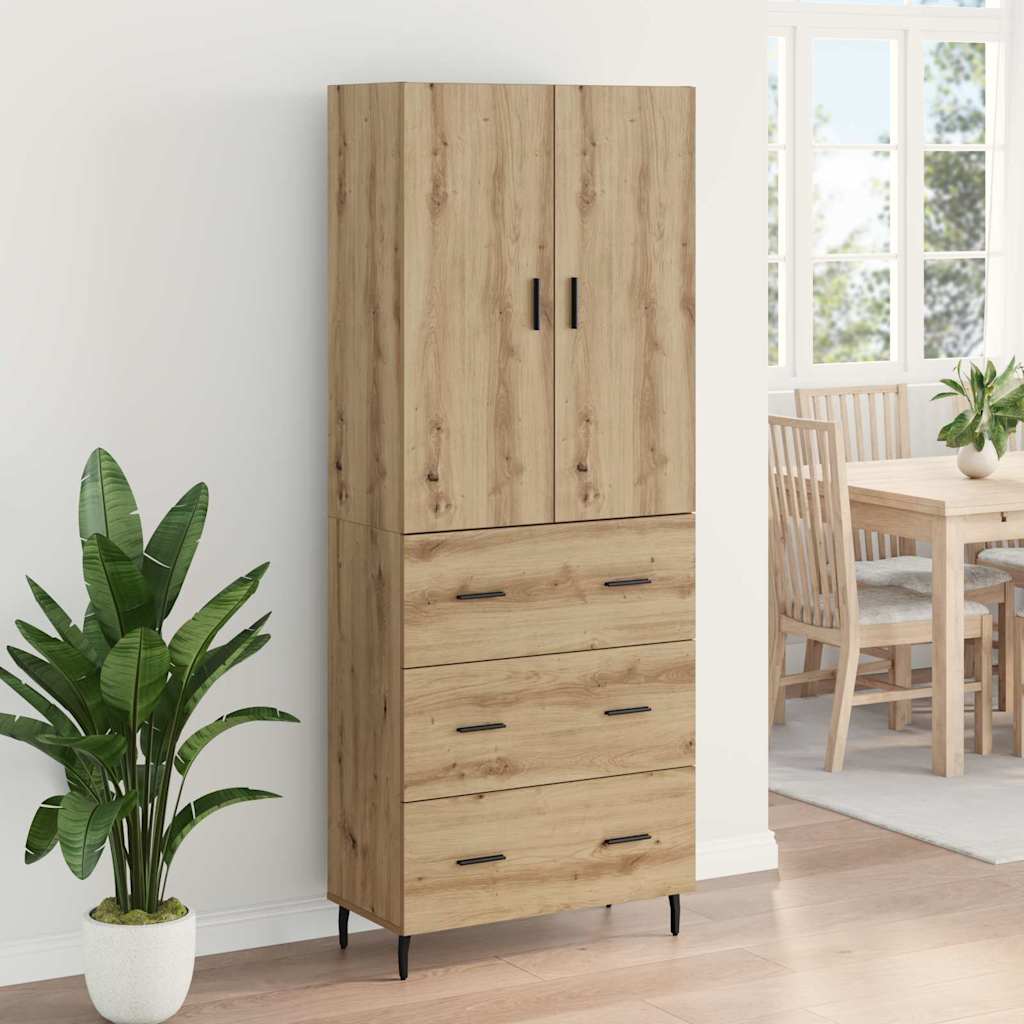 Aukštas spintelė 2 pcs Amatininkų ąžuolas 69,5 x 34 x 180 cm