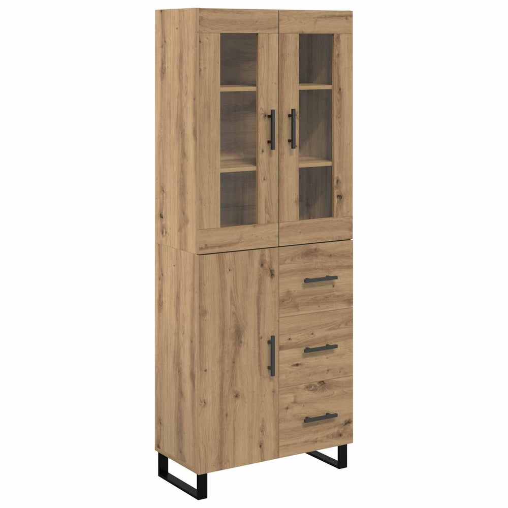 Highboard 2 pcs Crafted oak Engineered wood