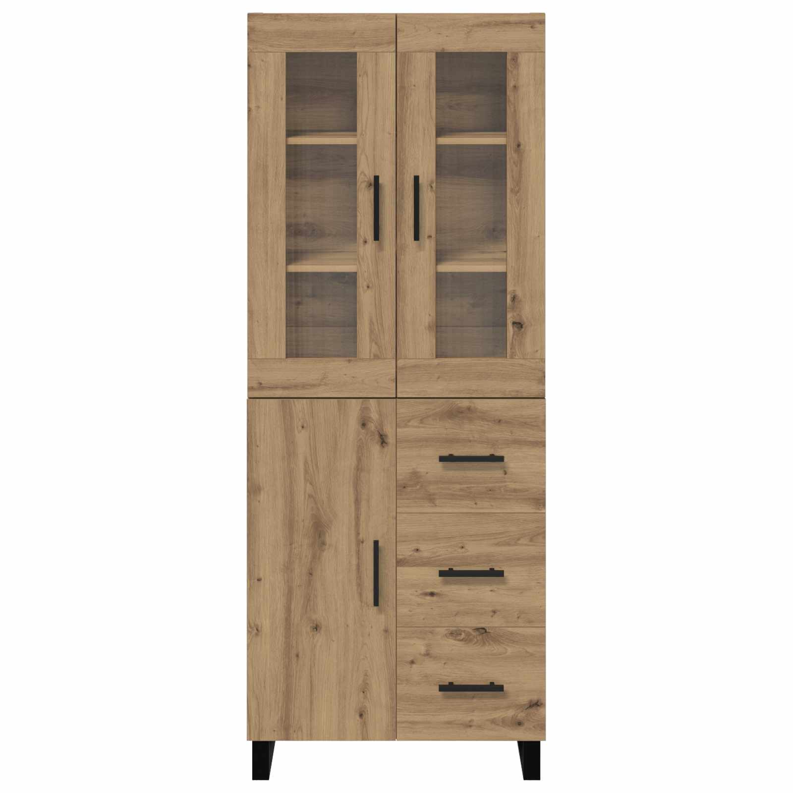 Highboard 2 pcs Crafted oak Engineered wood