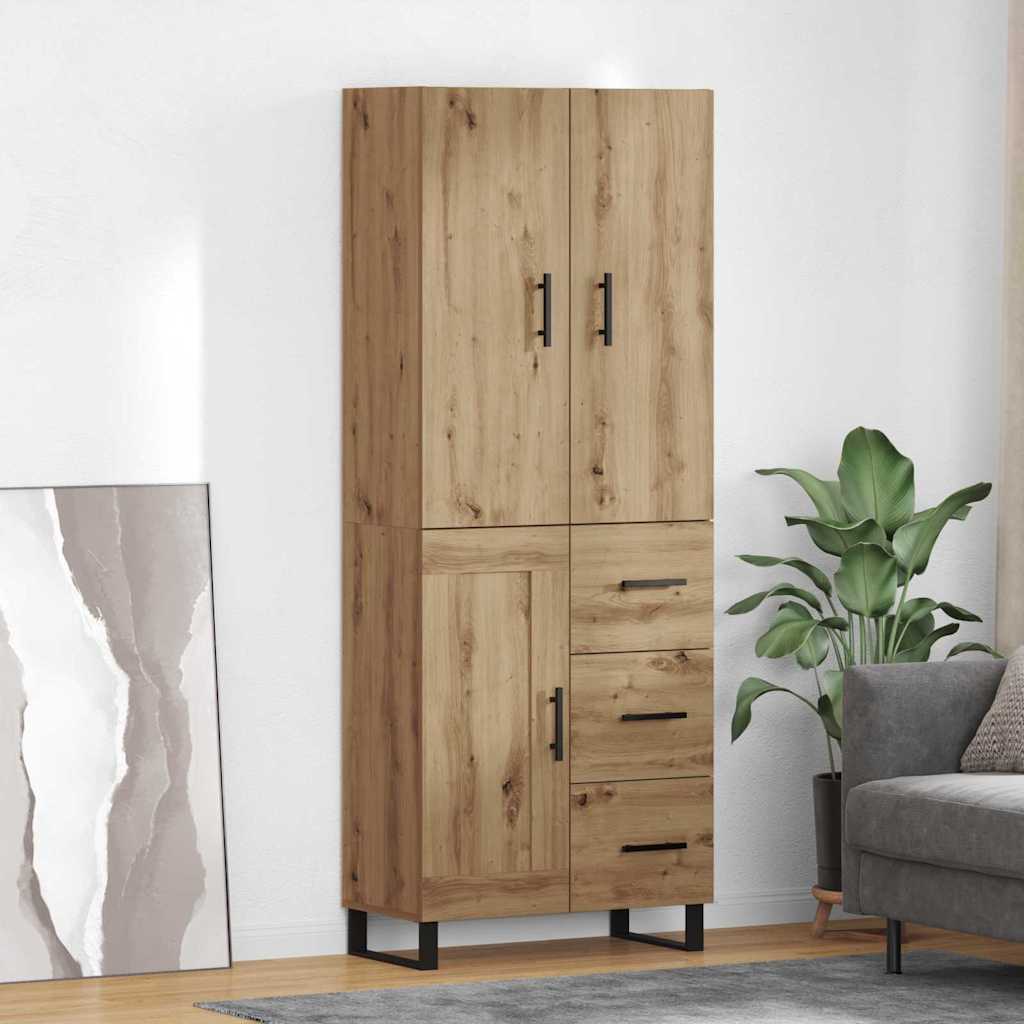 Aukštas spintelė 2 pcs Amatininkų ąžuolas 69,5 x 34 x 180 cm