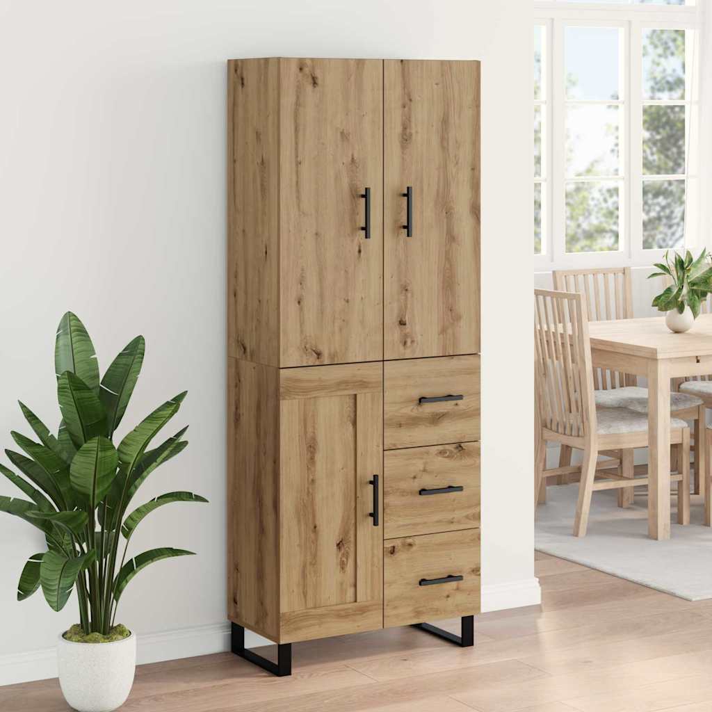 Aukštas spintelė 2 pcs Amatininkų ąžuolas 69,5 x 34 x 180 cm
