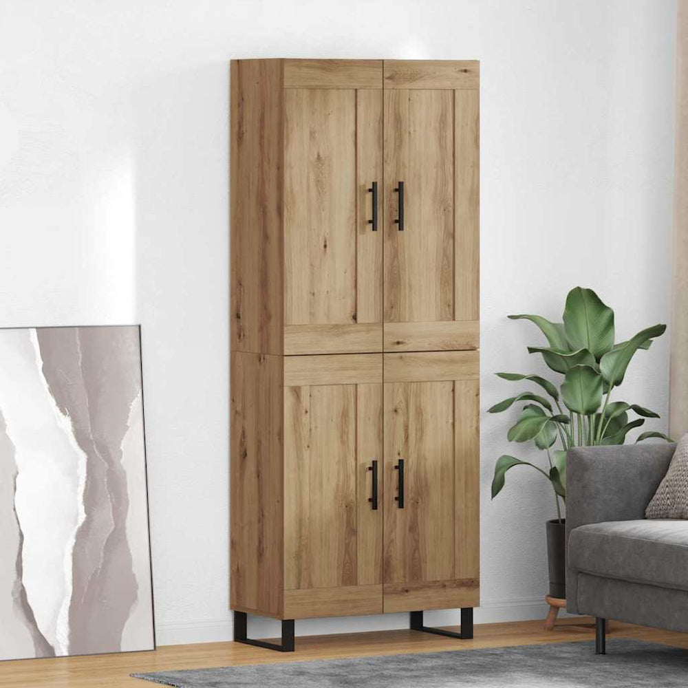 Aukštas spintelė 2 pcs Amatininkų ąžuolas 69,5 x 34 x 180 cm