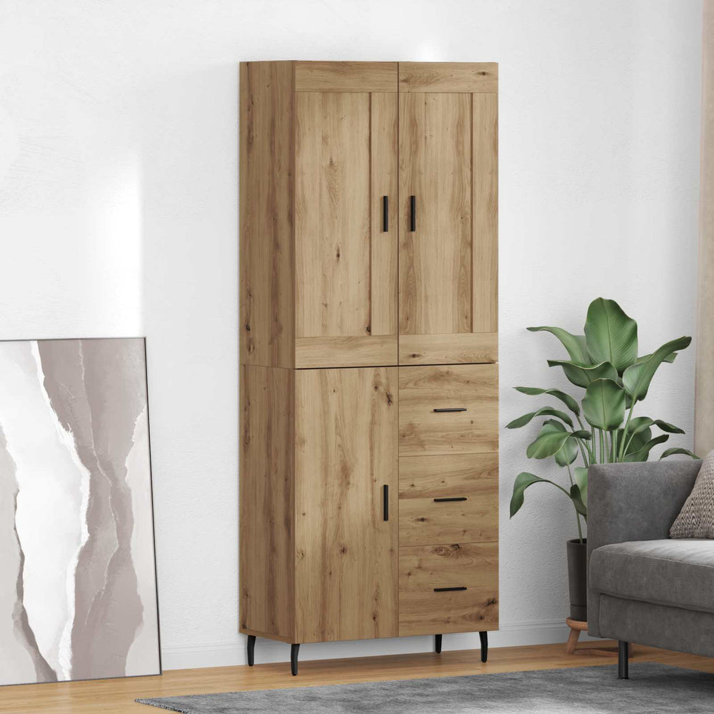 Aukštas spintelė 2 pcs Amatininkų ąžuolas 69,5 x 34 x 180 cm