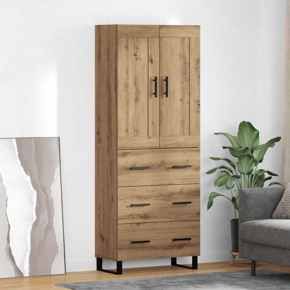 Aukštas spintelė 2 pcs Amatininkų ąžuolas 69,5 x 34 x 180 cm