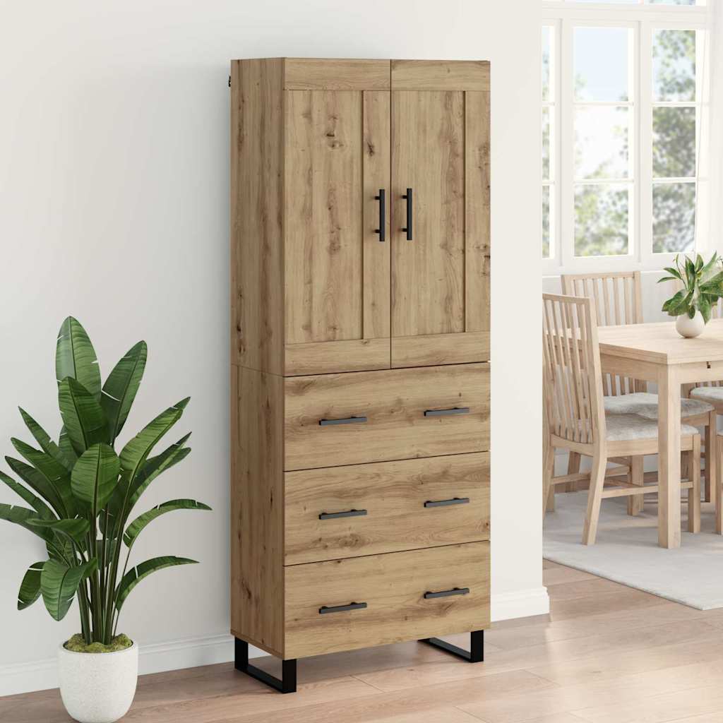 Aukštas spintelė 2 pcs Amatininkų ąžuolas 69,5 x 34 x 180 cm
