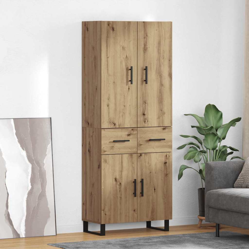 Aukštas spintelė 2 pcs Amatininkų ąžuolas 69,5 x 34 x 180 cm