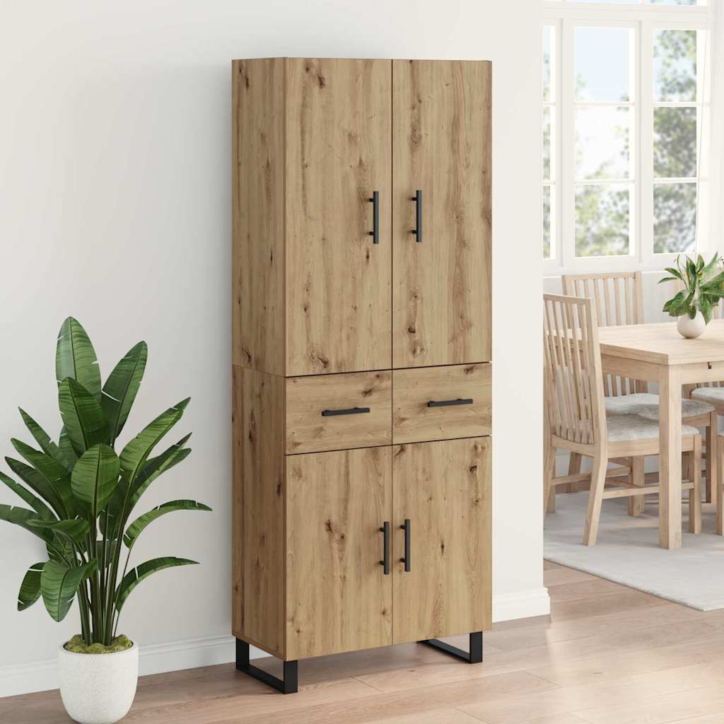 Aukštas spintelė 2 pcs Amatininkų ąžuolas 69,5 x 34 x 180 cm