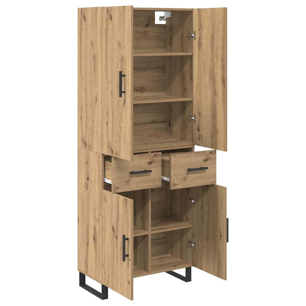Aukštas spintelė 2 pcs Amatininkų ąžuolas 69,5 x 34 x 180 cm