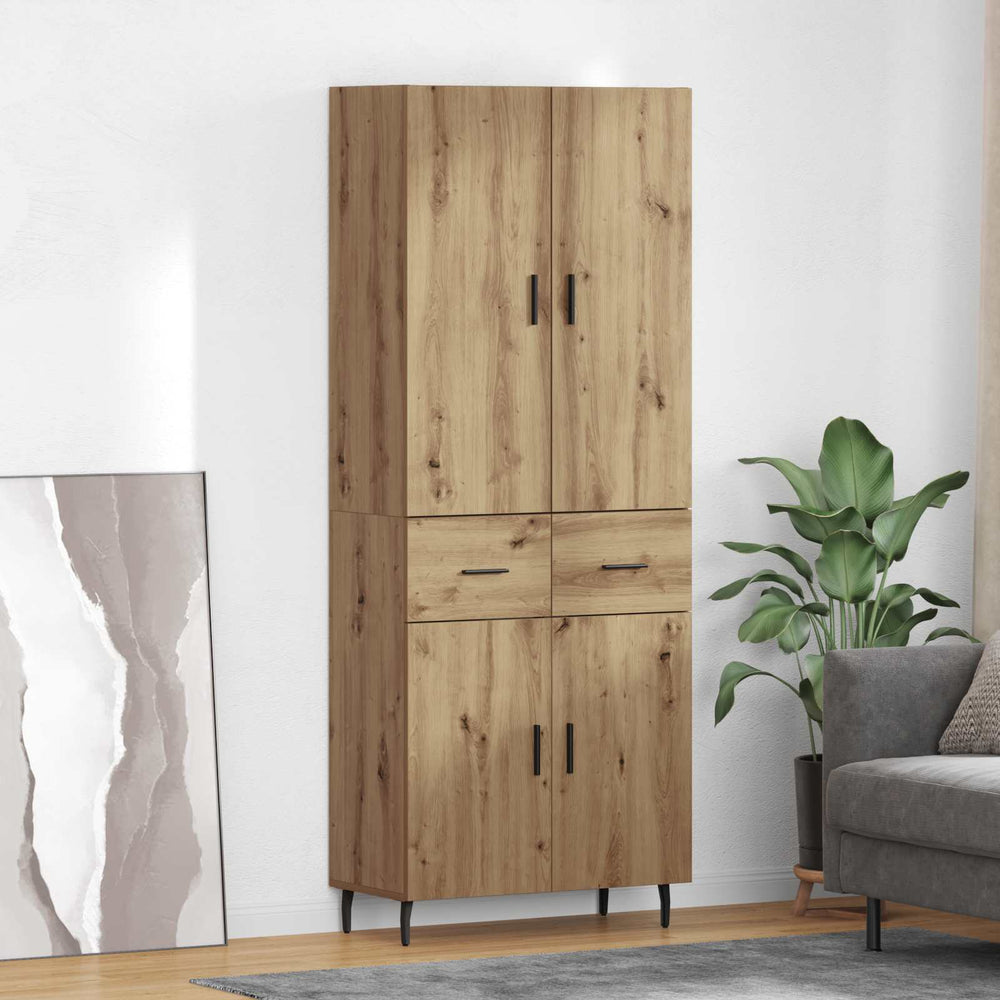 Aukštas spintelė 2 pcs Amatininkų ąžuolas 69,5 x 34 x 180 cm