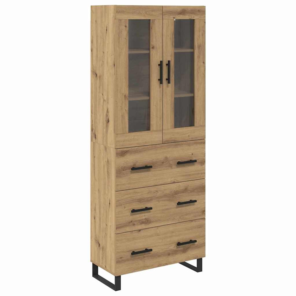 Highboard 2 pcs Crafted oak Engineered wood