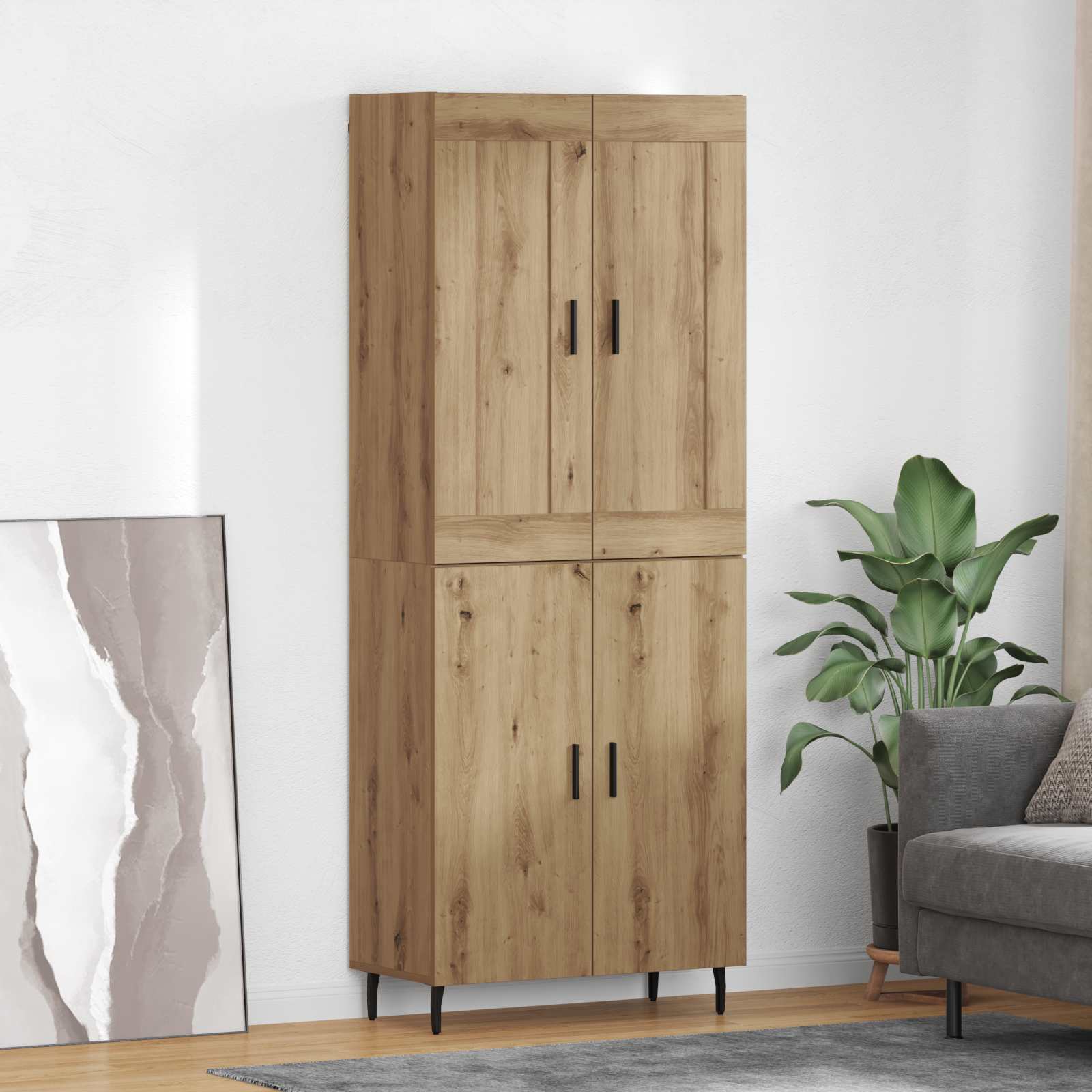 Aukštas spintelė 2 pcs Amatininkų ąžuolas 69,5 x 34 x 180 cm