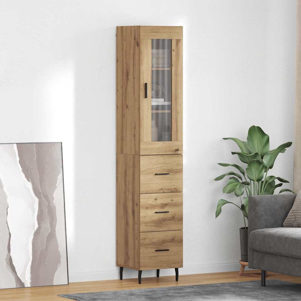 High Cabinet Artisan Oak 34.5 x 34 x 180 cm