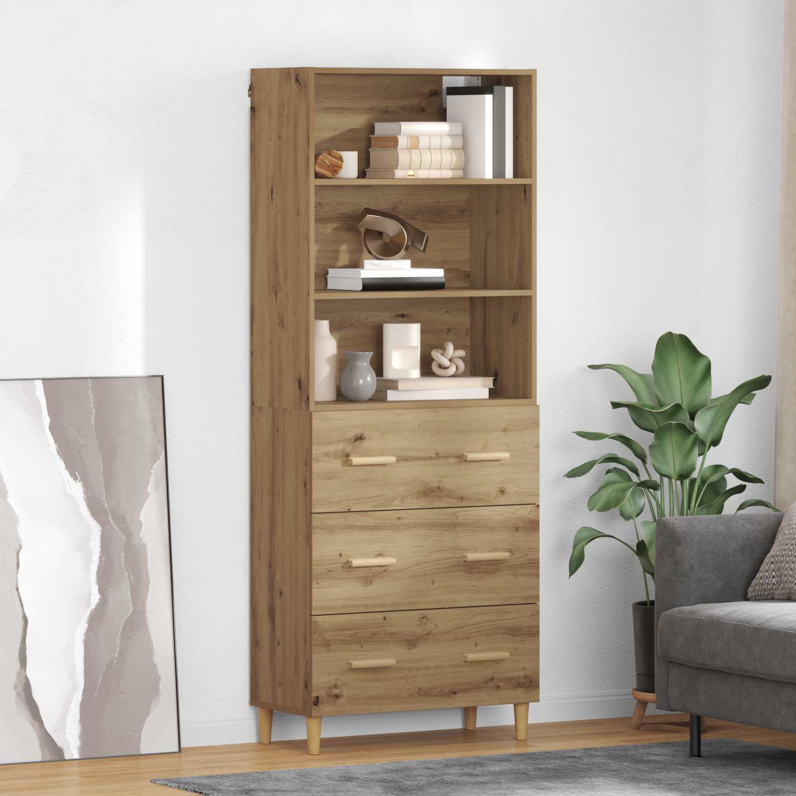 Highboard Artisan oak 69.5 x 32.5 x 180 cm