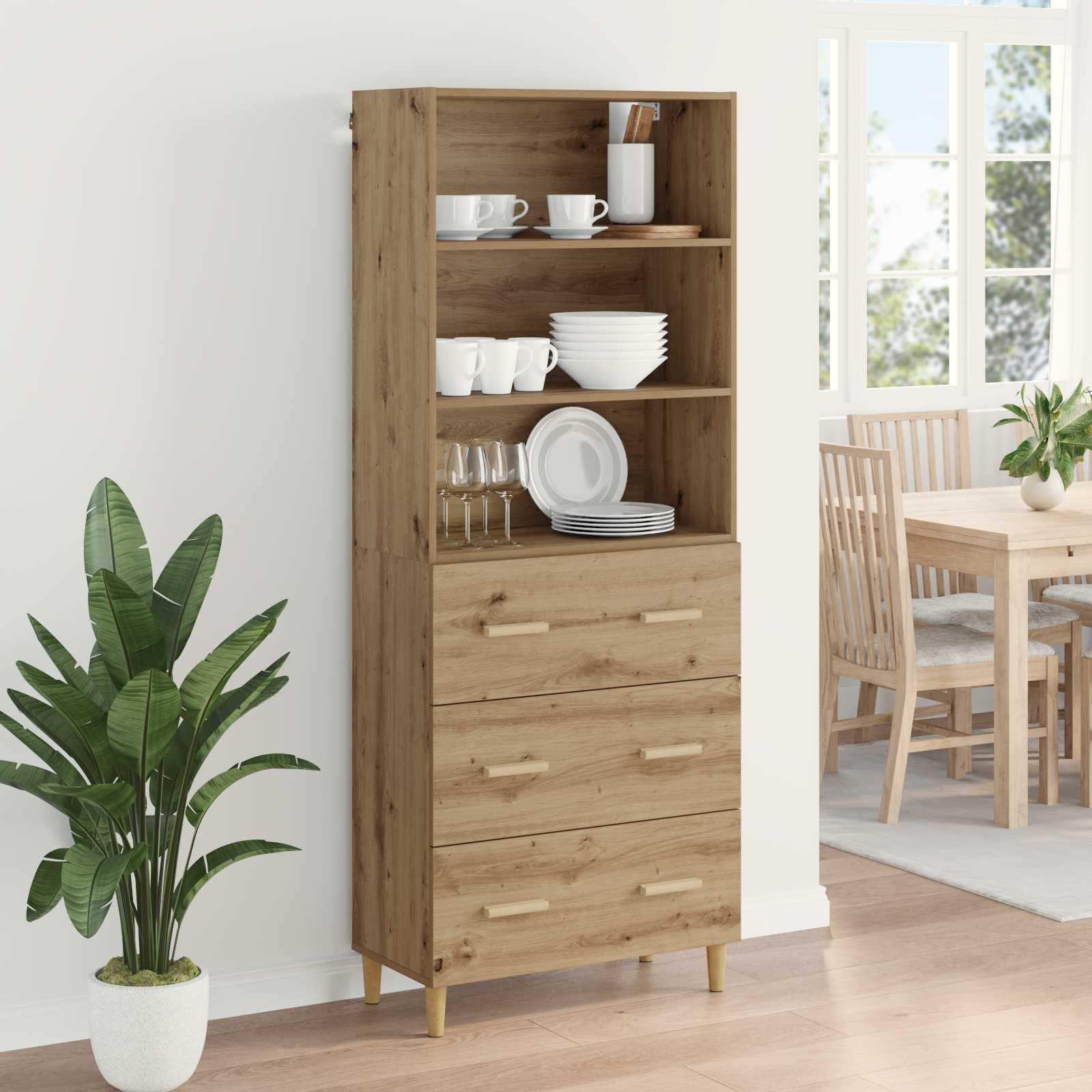 Highboard Artisan oak 69.5 x 32.5 x 180 cm