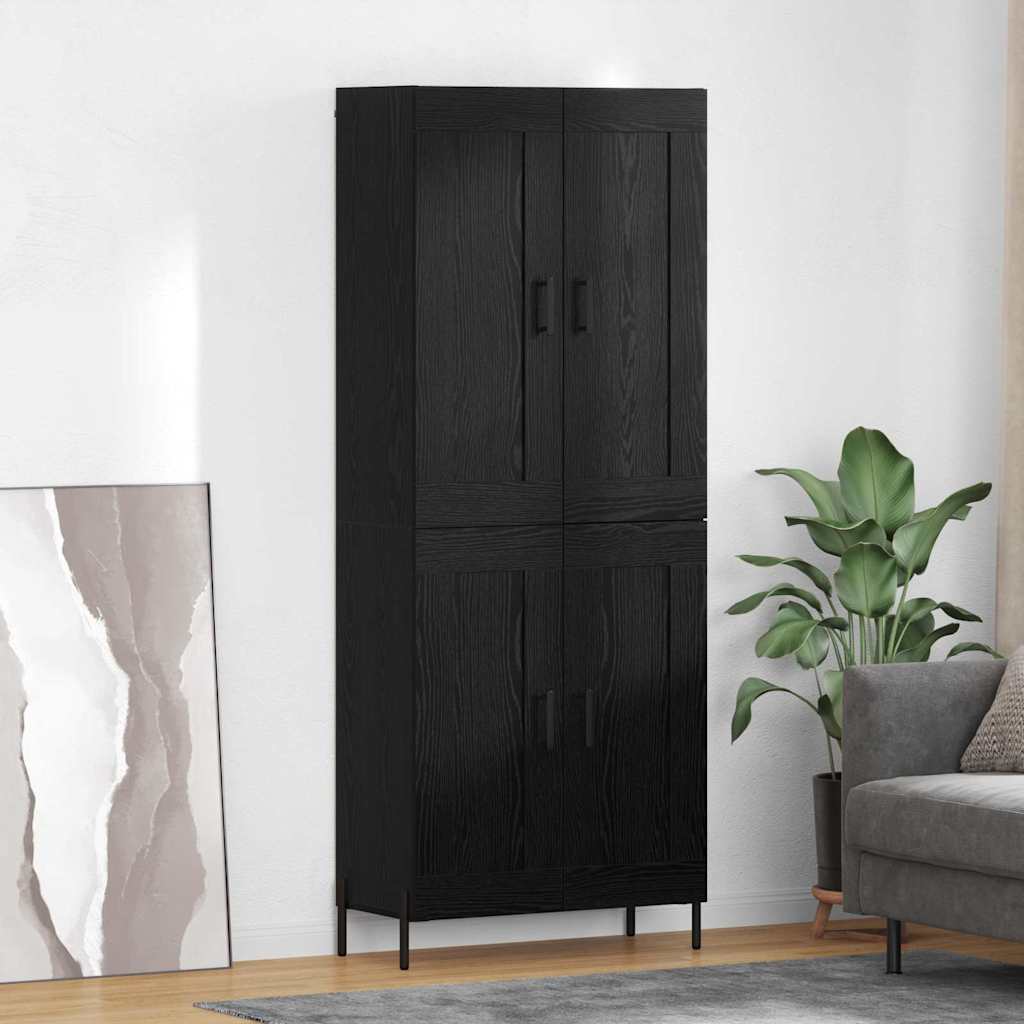Aukštas spintelė 2 pcs Juodas ąžuolas 69,5 x 34 x 180 cm