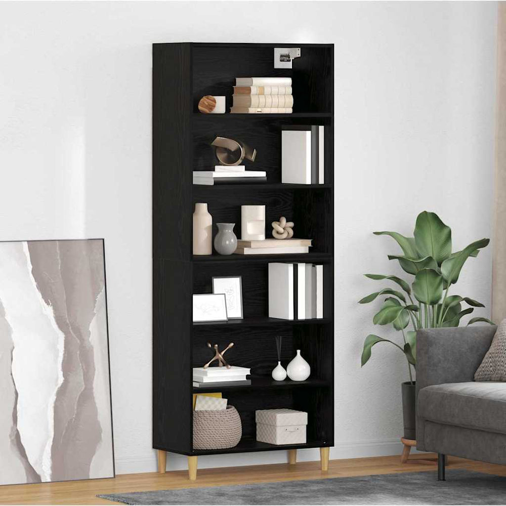 Highboard 2 pcs Black oak 69.5 x 32.5 x 180 cm