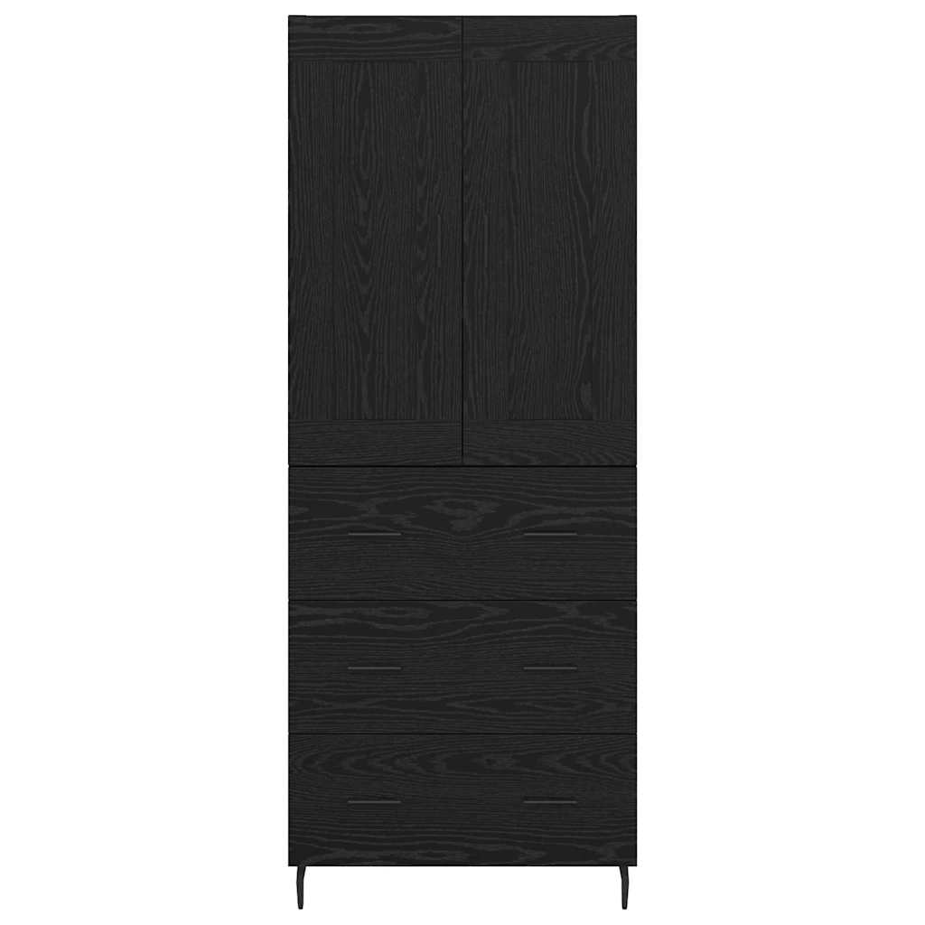 Augsts skapītis 2 gab. Melns ozols 69,5 x 34 x 180 cm