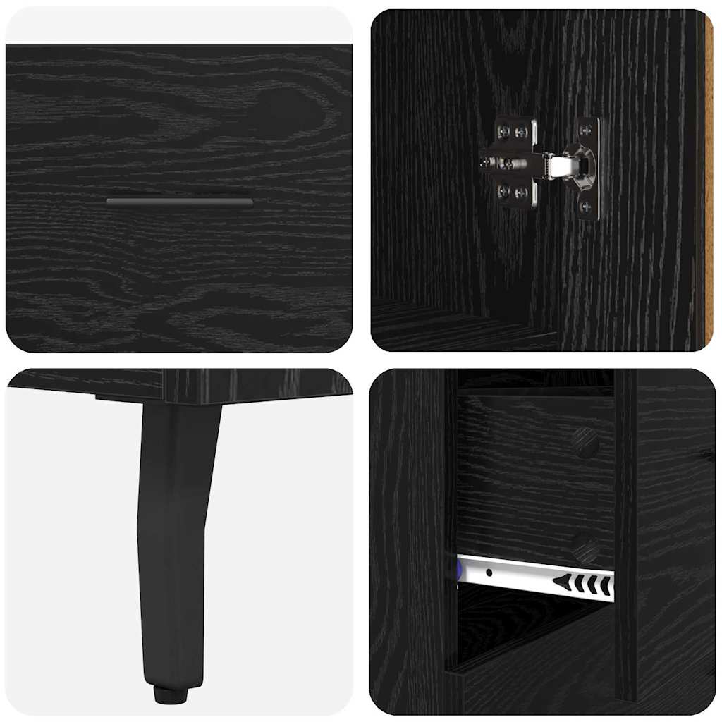 Highboard 2 pcs black oak 69.5 x 34 x 180 cm