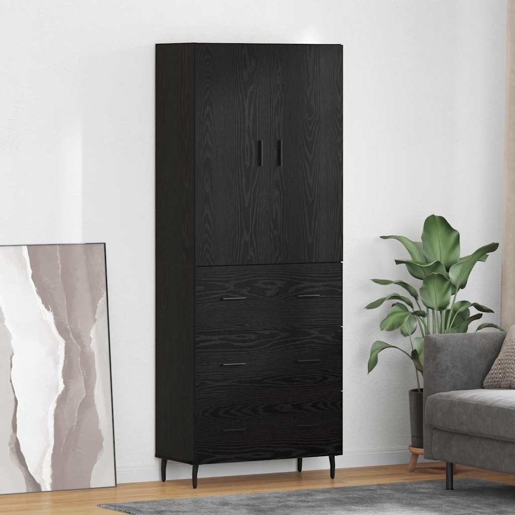 Highboard 2 pcs black oak 69.5 x 34 x 180 cm