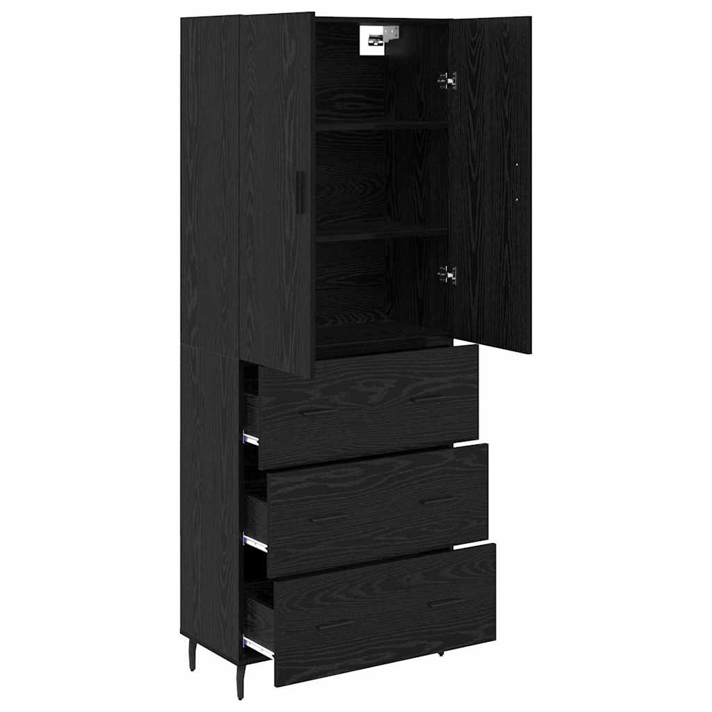 Highboard 2 pcs black oak 69.5 x 34 x 180 cm