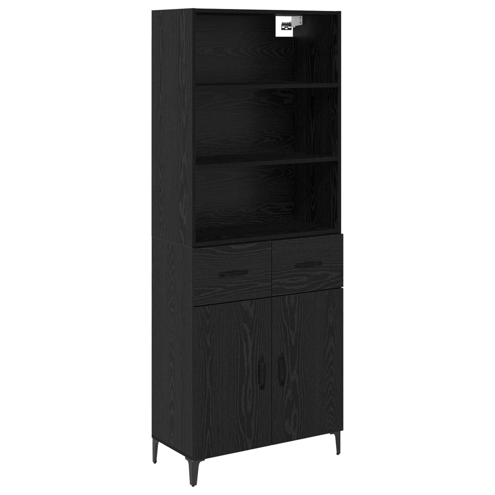 Highboard with Drawer Black Oak 69.5 x 34 x 180 cm