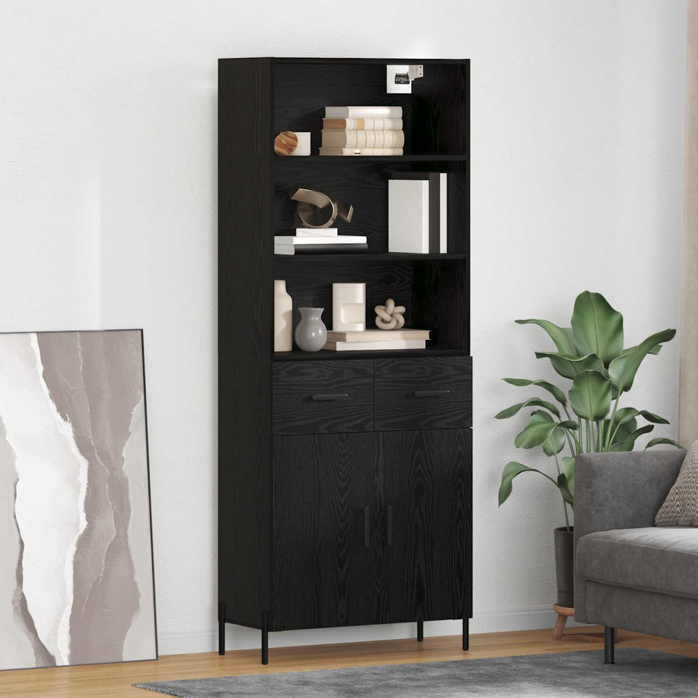 Highboard black oak 69.5 x 34 x 180 cm