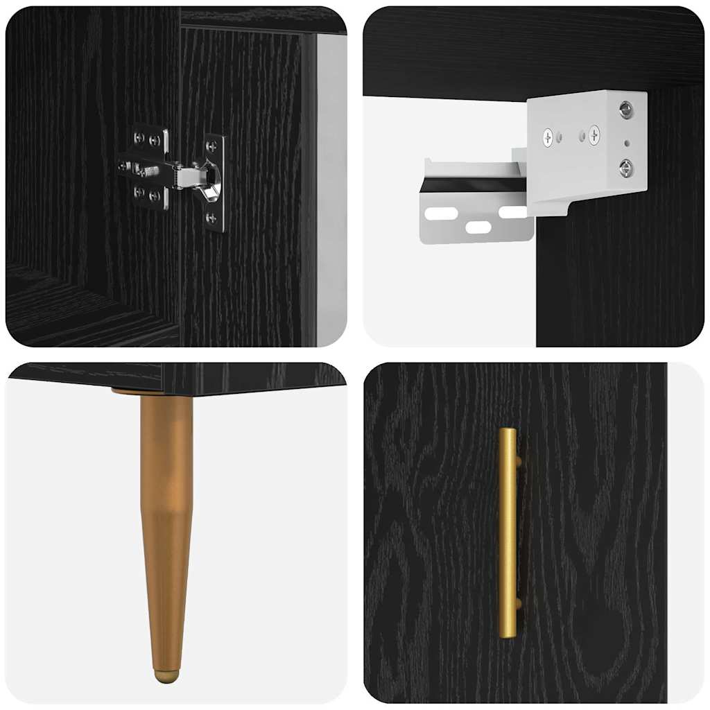 Tall Cabinet Black Oak 34.5 x 34 x 180 cm
