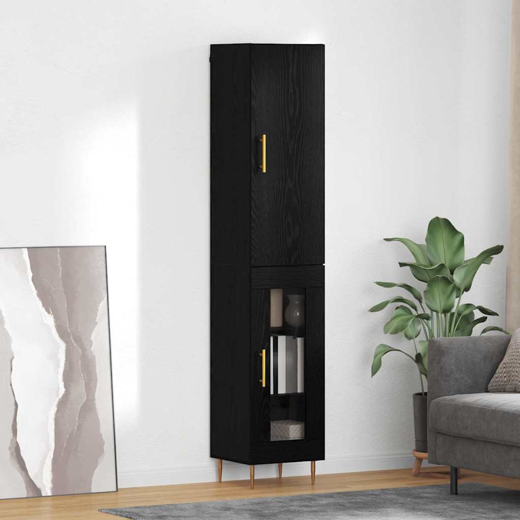Tall Cabinet Black Oak 34.5 x 34 x 180 cm